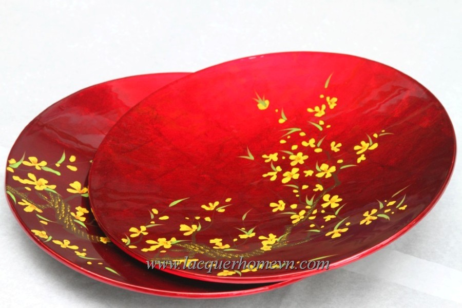 Lacquer decor dish with painting for gifts